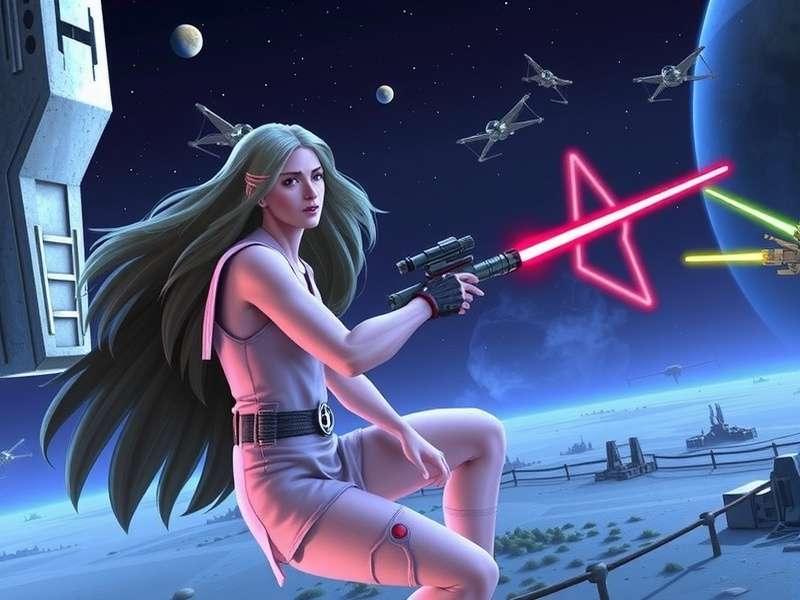 Star Wars online gaming setup with multiple monitors showing different Star Wars games