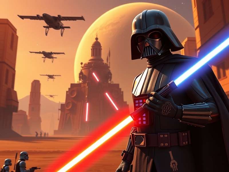 Artistic collage of speculated Star Wars video game characters and scenes for 2025