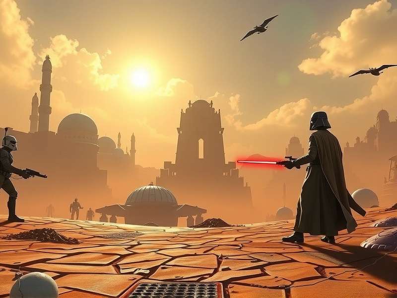 Star Wars Game character lineup showing the protagonist, a Jedi Master, and a droid companion