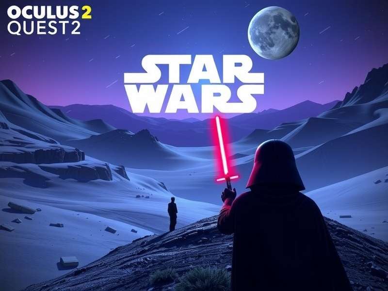 Oculus Quest 2 with Star Wars VR game scene