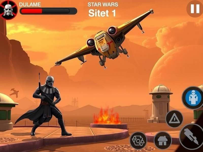 Collage of popular free Star Wars mobile games on phone screens