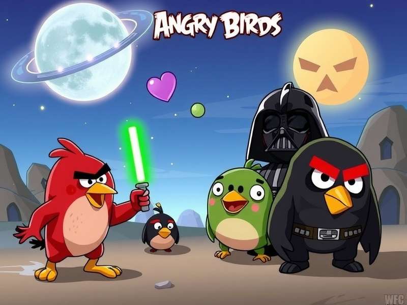 Black Bomb Bird as Darth Vader with red lightsaber