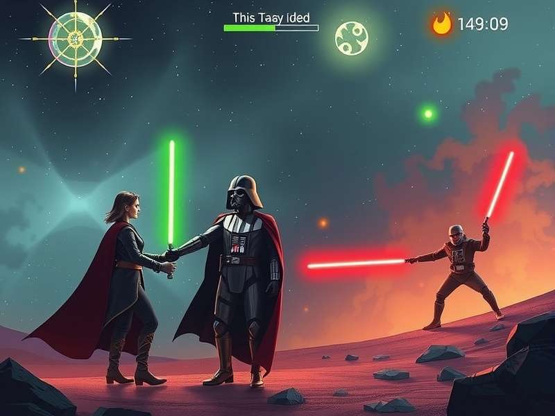 Indian children playing Star Wars games on tablets