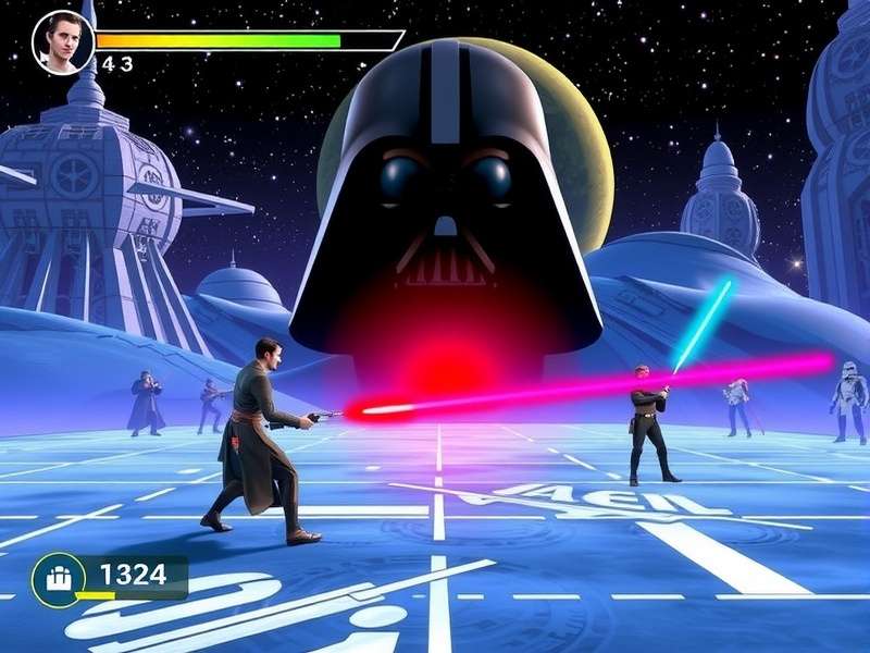 Nintendo Switch with Star Wars game on screen