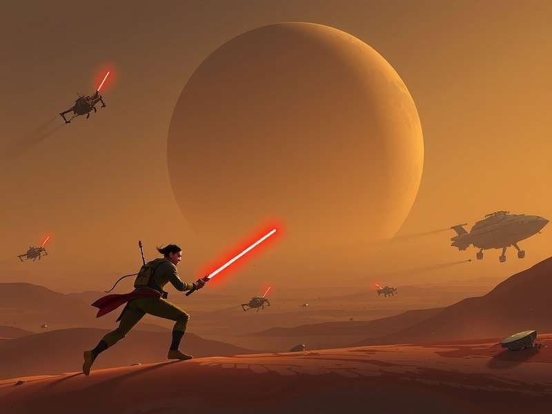 Star Wars video gameplay screenshot showing lightsaber combat
