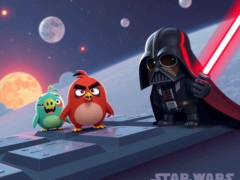 Red Bird as Luke Skywalker with blue lightsaber