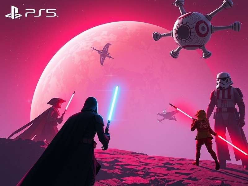 Star Wars Jedi wielding a lightsaber on a next-gen PS5 planet