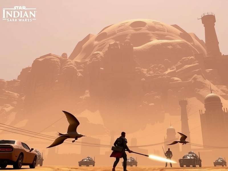 Concept art of open world Star Wars game showing multiple planets