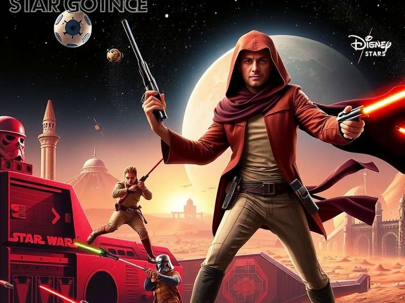 A stunning composite image of Star Wars visual elements, lightsabers, and game HUD overlays