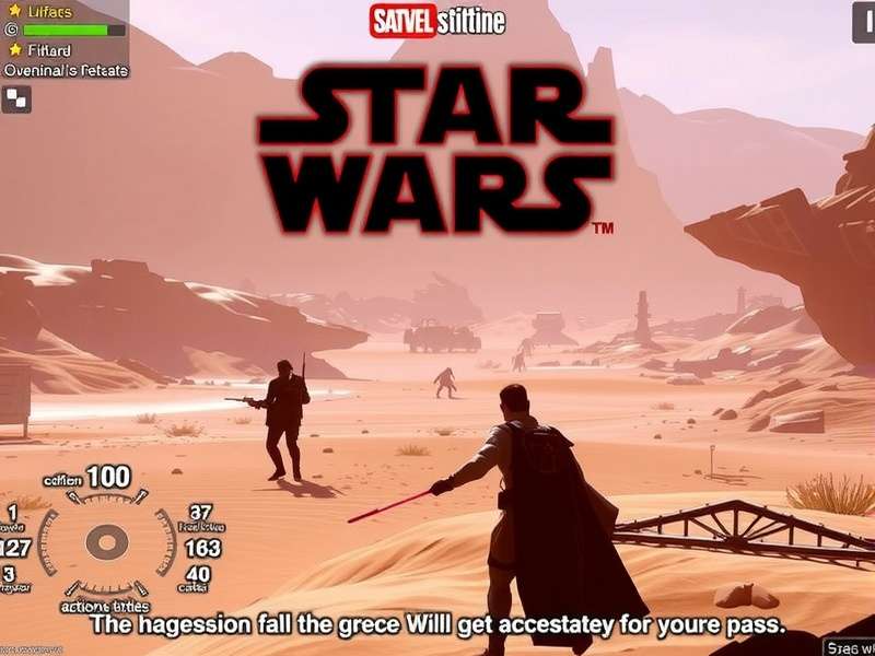 A futuristic cityscape at night with neon lights, evoking a Star Wars planet