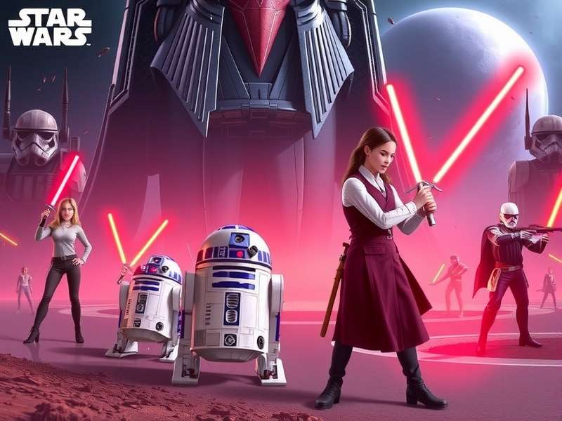 Collage of upcoming Star Wars game logos and concept art