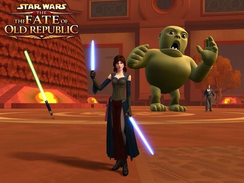 Concept art of Star Wars Old Republic era with Jedi and Sith conflict