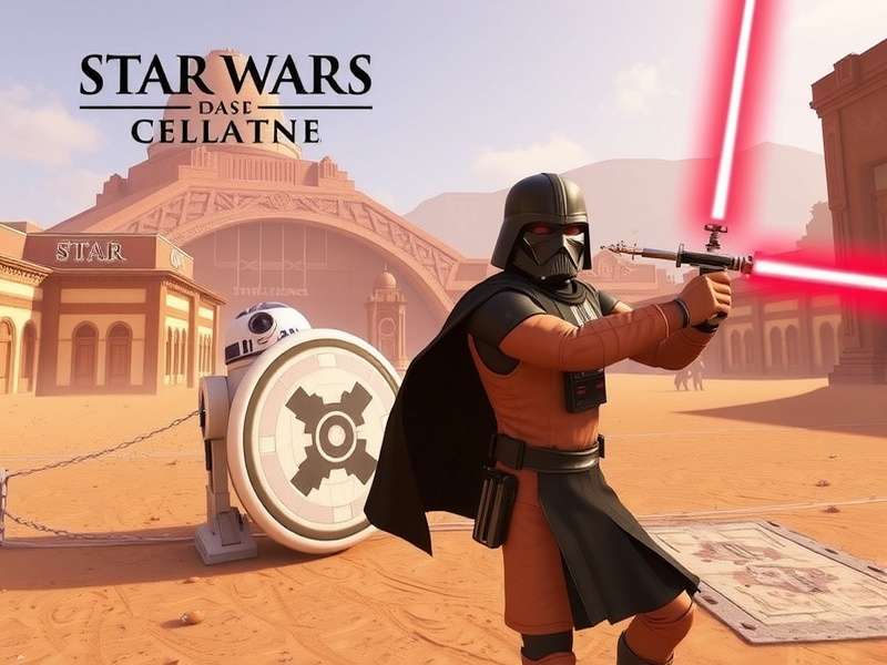 Concept art of a futuristic Star Wars cityscape at dusk