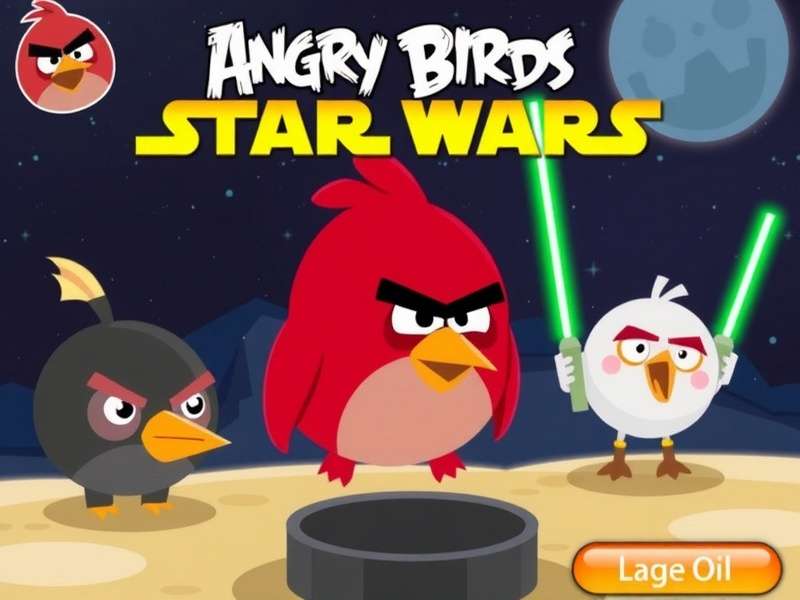 Angry Birds Star Wars Gameplay showing Red Bird as Luke Skywalker and Pigs as Stormtroopers