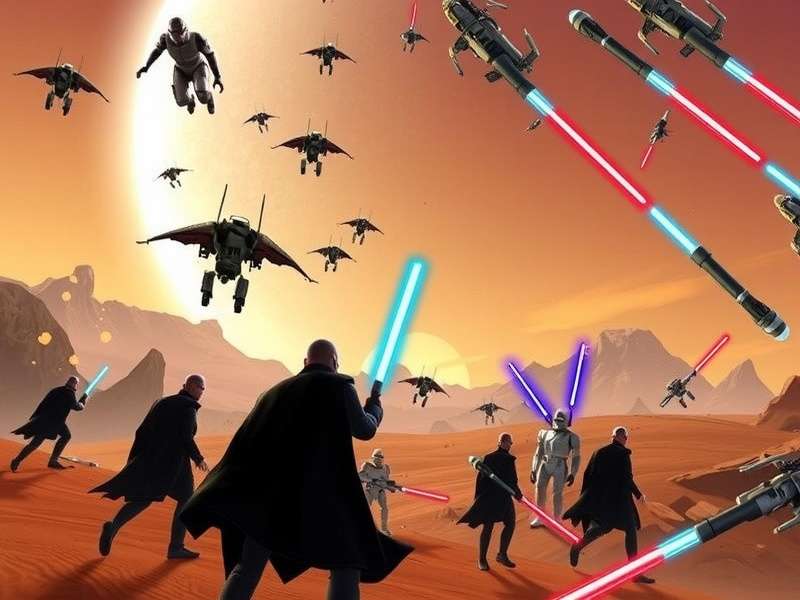 Star Wars Online Games Collage featuring characters and spaceships