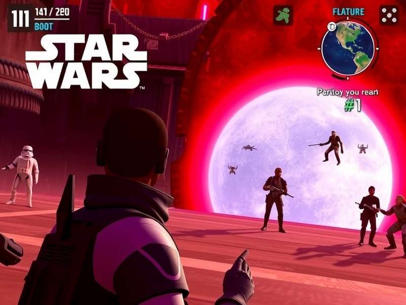 Concept art of a new Star Wars planet with dual suns and ancient ruins