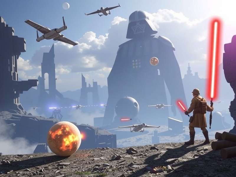 Concept art for an open-world LEGO Star Wars game with mini-figures