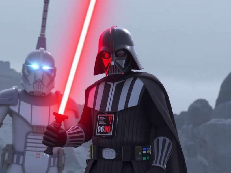 Star Wars VR gaming experience with lightsaber
