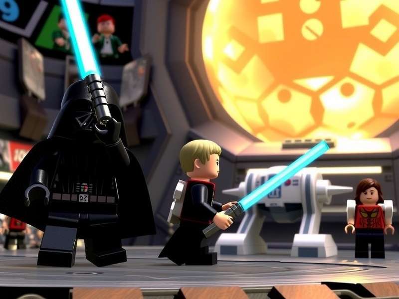 Collage of scenes from Lego Star Wars: The Skywalker Saga showing various characters and planets