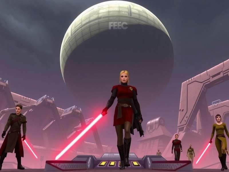 Revan and Bastila Shan facing each other on the Star Forge