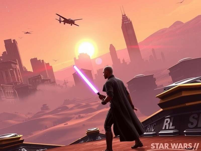 Immersive Star Wars PC Game Scene with lightsabers and starships