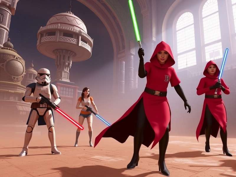 Star Wars upcoming games lineup — concept art featuring Jedi, starships, and new worlds