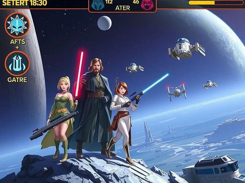 New Star Wars gameplay scene with Jedi and starships