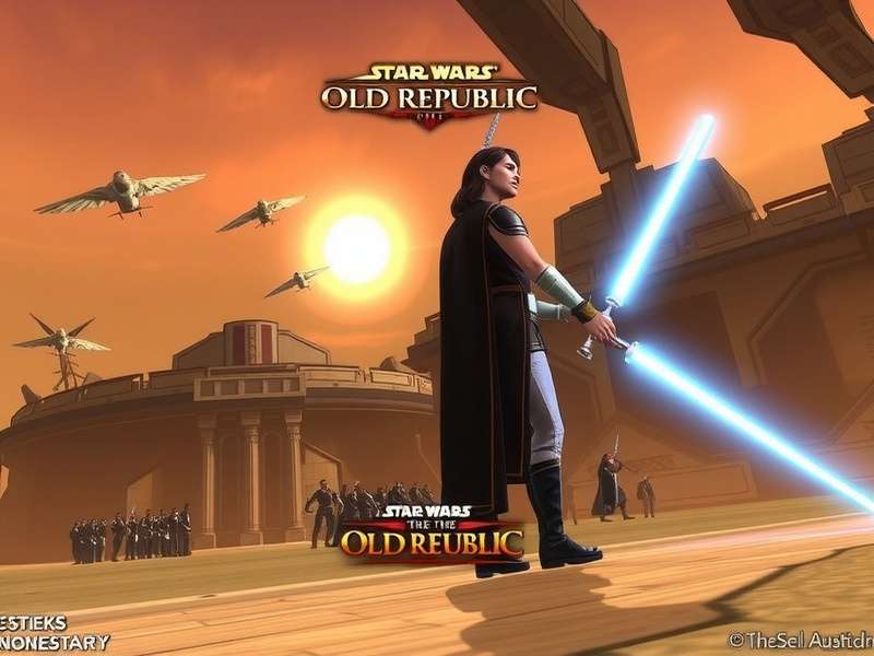 Star Wars Fate The Old Republic epic battle scene with Jedi and Sith