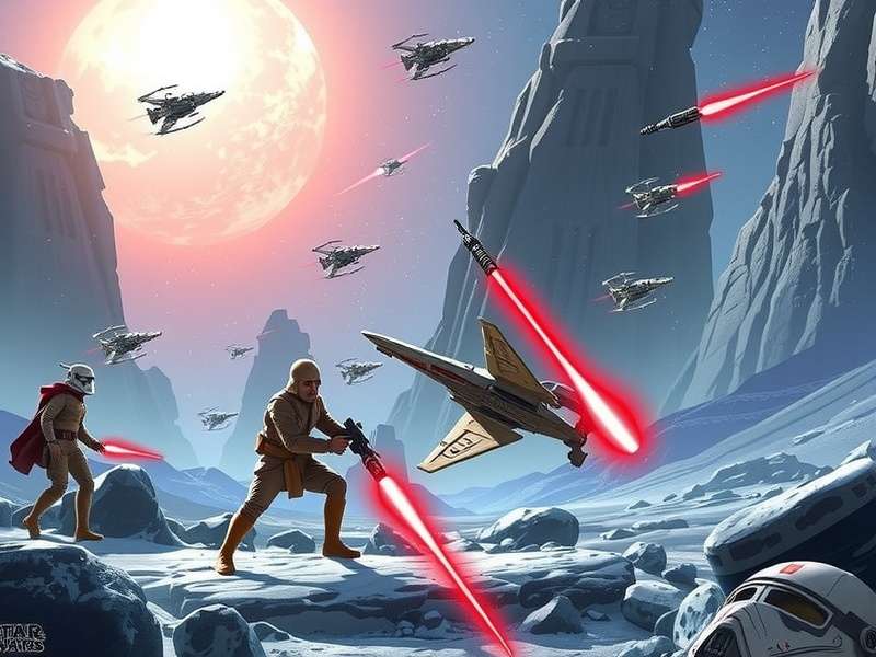 Star Wars Spiele – Collection of iconic Star Wars games featuring Jedi, spaceships, and epic battles