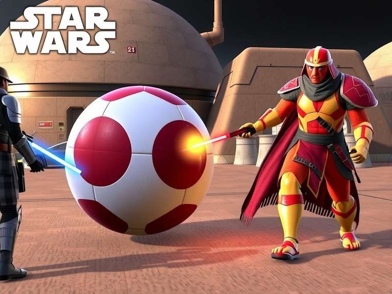 Star Wars gaming setup with lightsaber controller and Star Wars games online multiplayer free displayed on screen