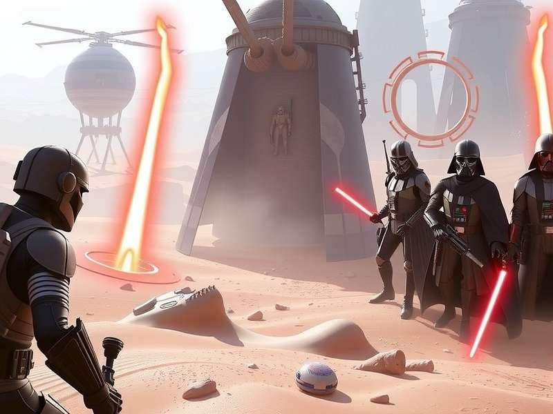 New Starwars Game — Echoes of the Force key artwork featuring a Jedi facing a dark army under twin suns