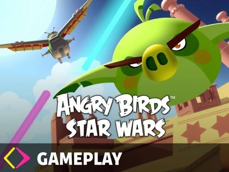 Angry Birds Star Wars Gameplay Trailer key scene showing Red as Luke Skywalker facing the TIE fighters