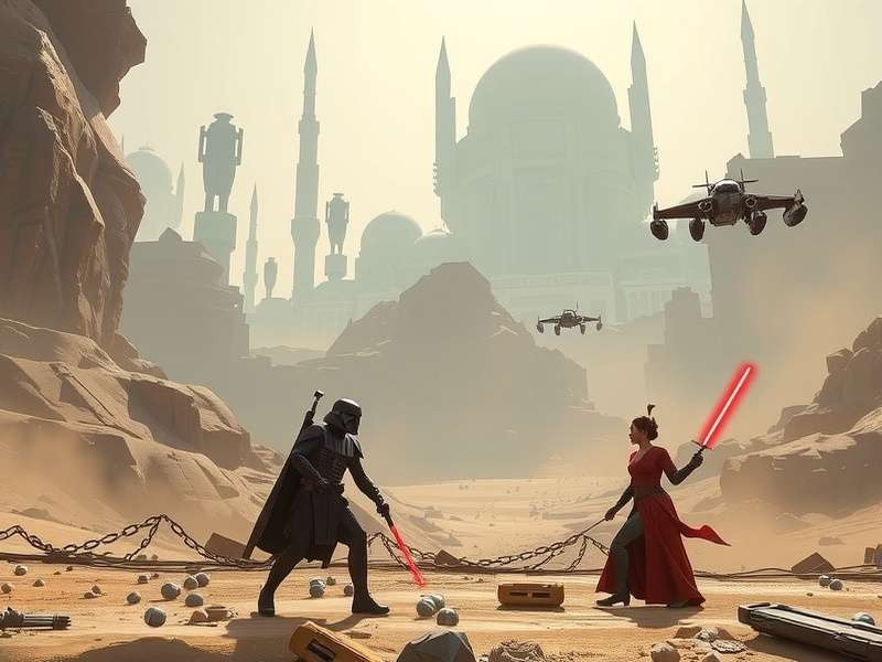 Newest Star Wars Game — concept art with Jedi and starships