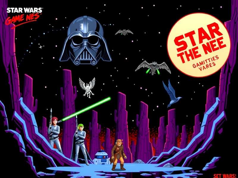 Star Wars Game NES — 8-bit classic gameplay screenshot with Luke Skywalker and Darth Vader